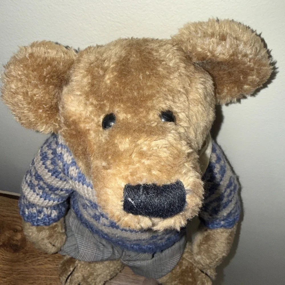 Vintage Boyds Bear Tyler Summerfield 1990-1996 Plush Blue Sweater Plaid Pants